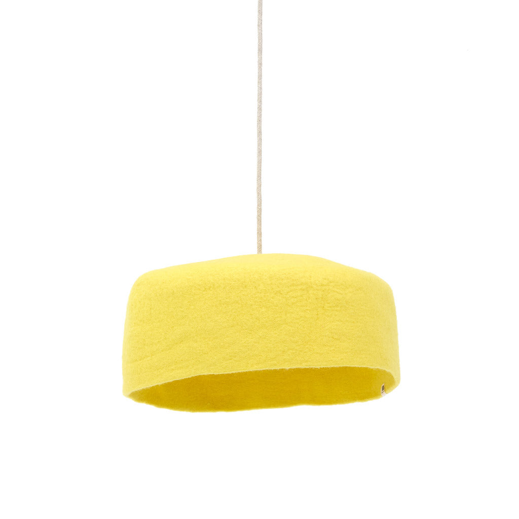 Abat-jour feutre "Yourte" L - Citron