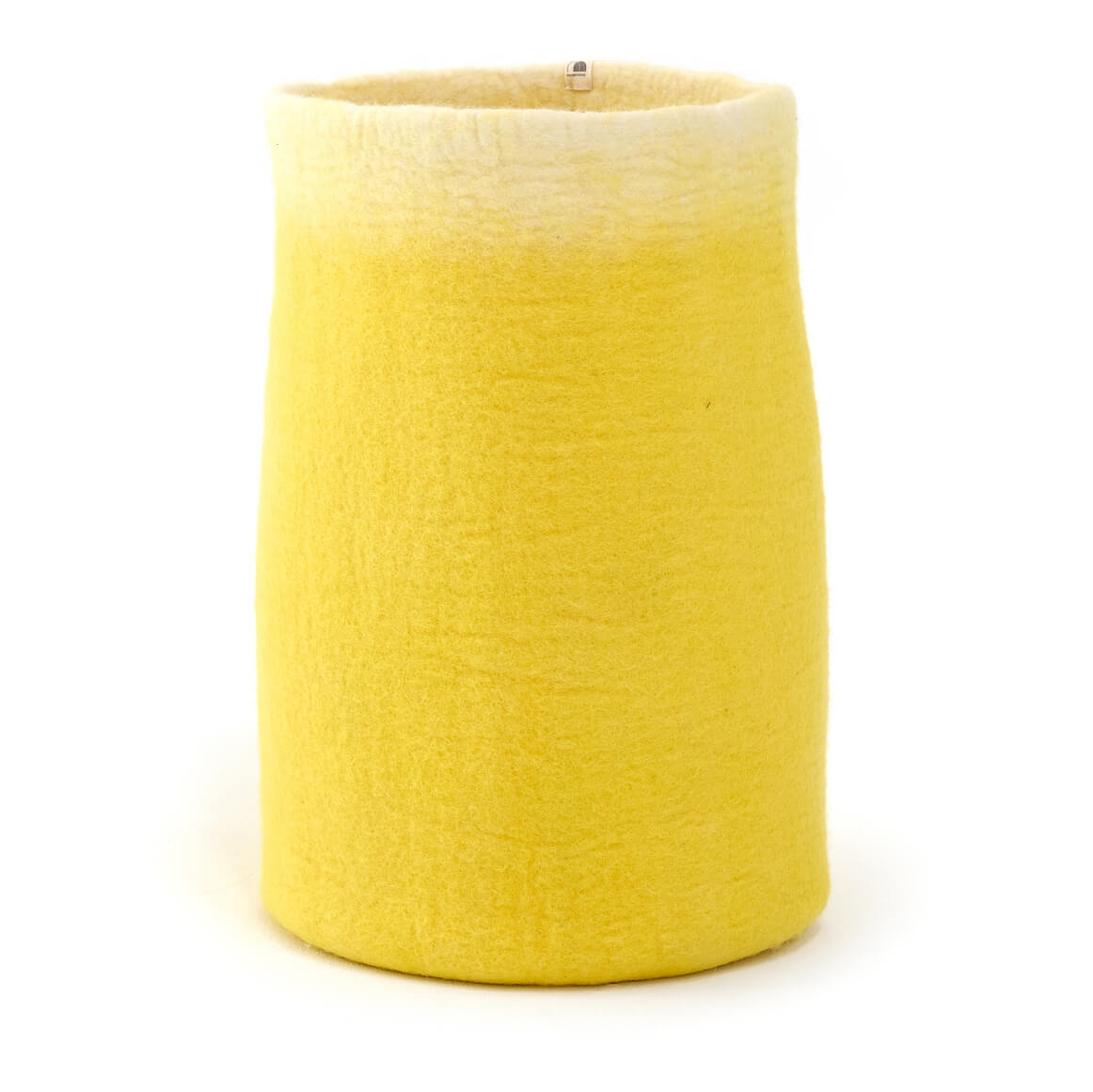 Rangement calebasse haute en feutre - Citron/naturel