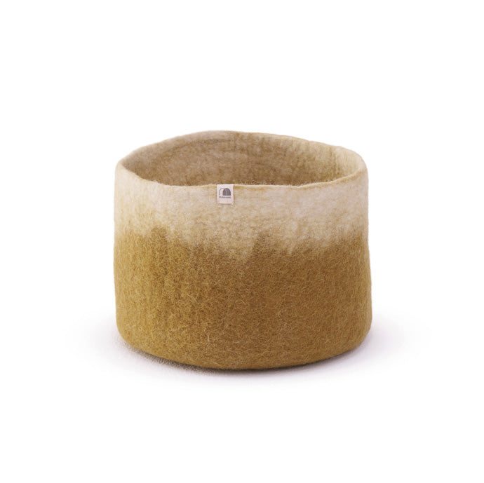Rangement calebasse en feutre S - Bronze/naturel