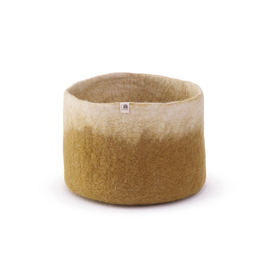 Rangement calebasse en feutre S - Bronze/naturel