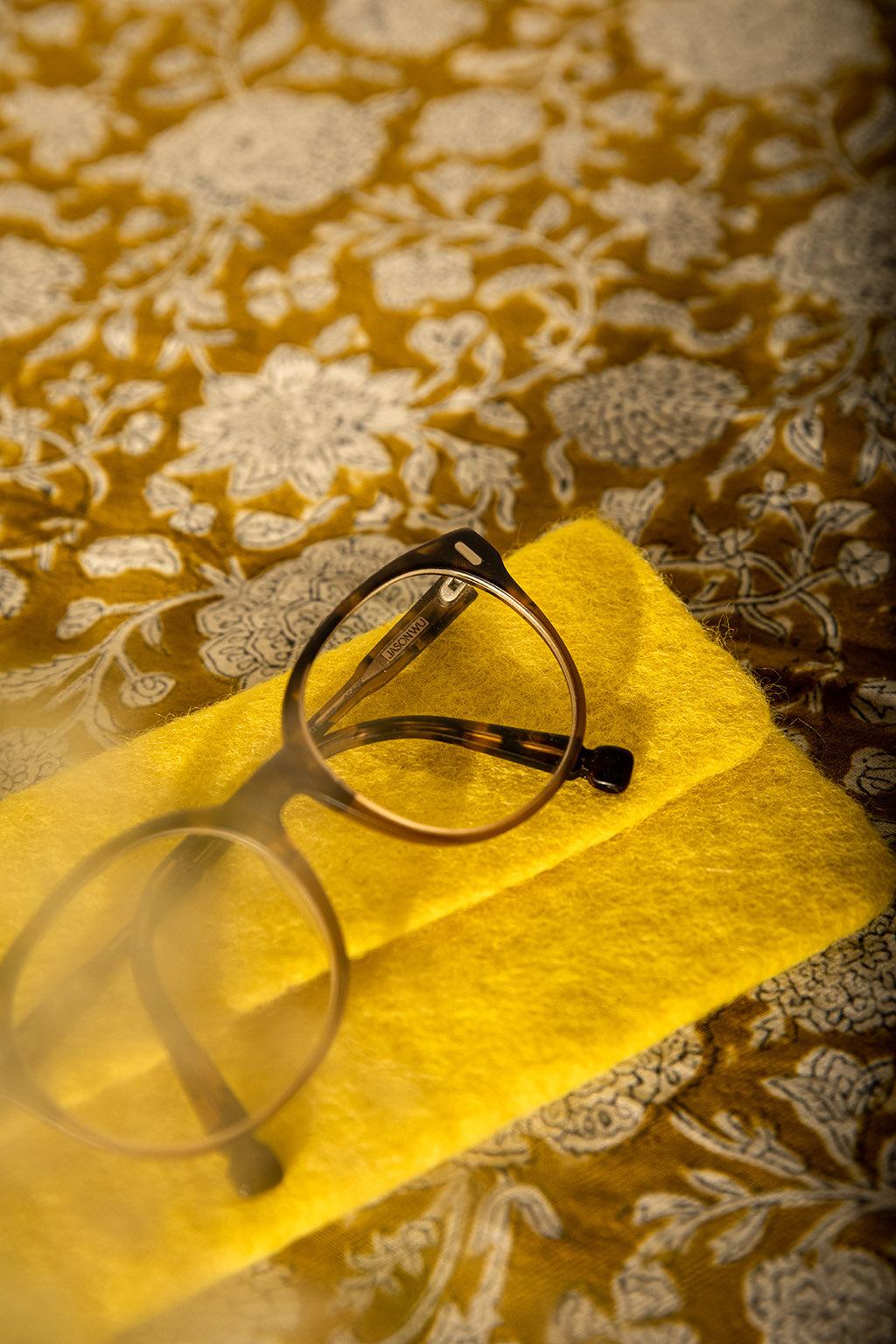 Etui à lunettes feutre - Citron