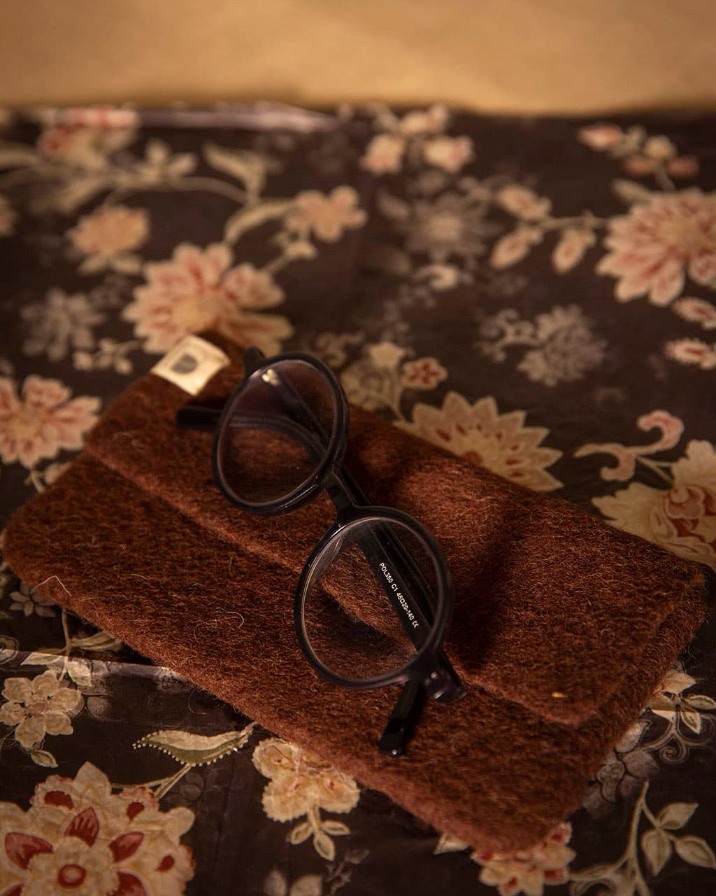 Etui à lunettes feutre - Acajou