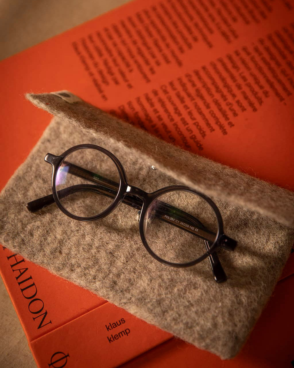 Etui à lunettes feutre - Pierre