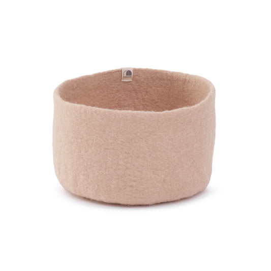 Petit panier gigogne feutre L - Rose poudré
