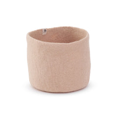 Petit panier gigogne feutre M - Rose poudré