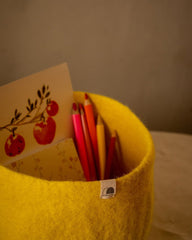 Petit panier gigogne feutre L - Citron