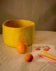 Petit panier gigogne feutre M - Citron