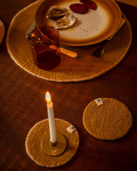 Pastille feutre S - Bronze/ Rose poudré