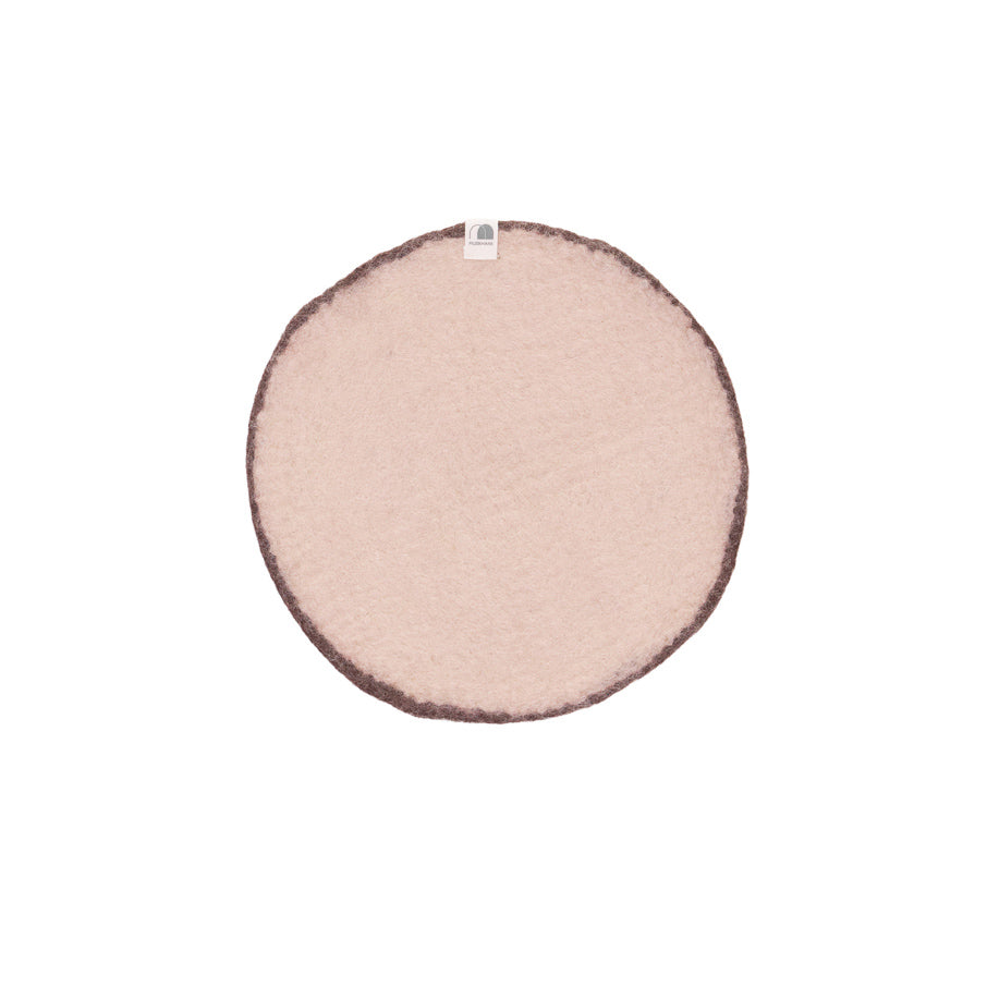 Pastille feutre M - Rose poudré/acajou