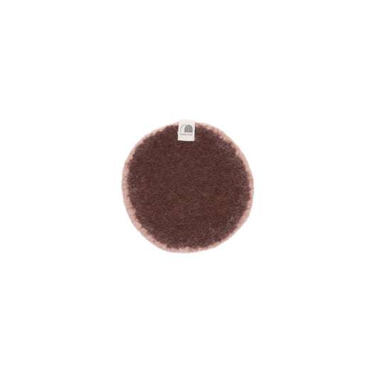 Pastille feutre S - Acajou/rose poudré