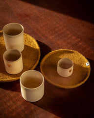 Plateau décoratif en feutre "Plato rond" S - Citron