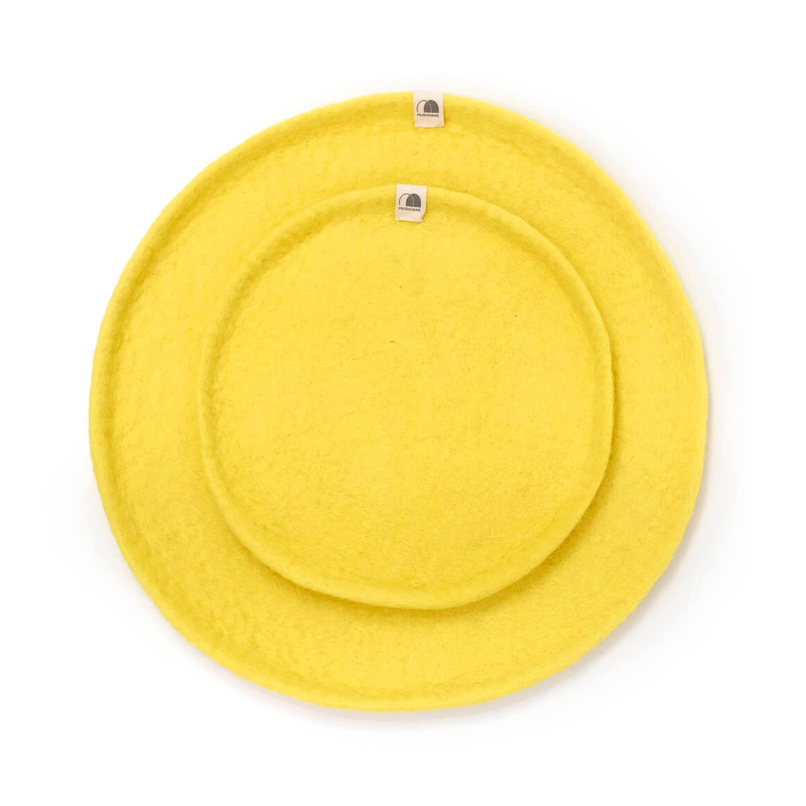 Plateau décoratif en feutre "Plato rond" L - Citron