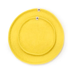 Plateau décoratif en feutre "Plato rond" L - Citron
