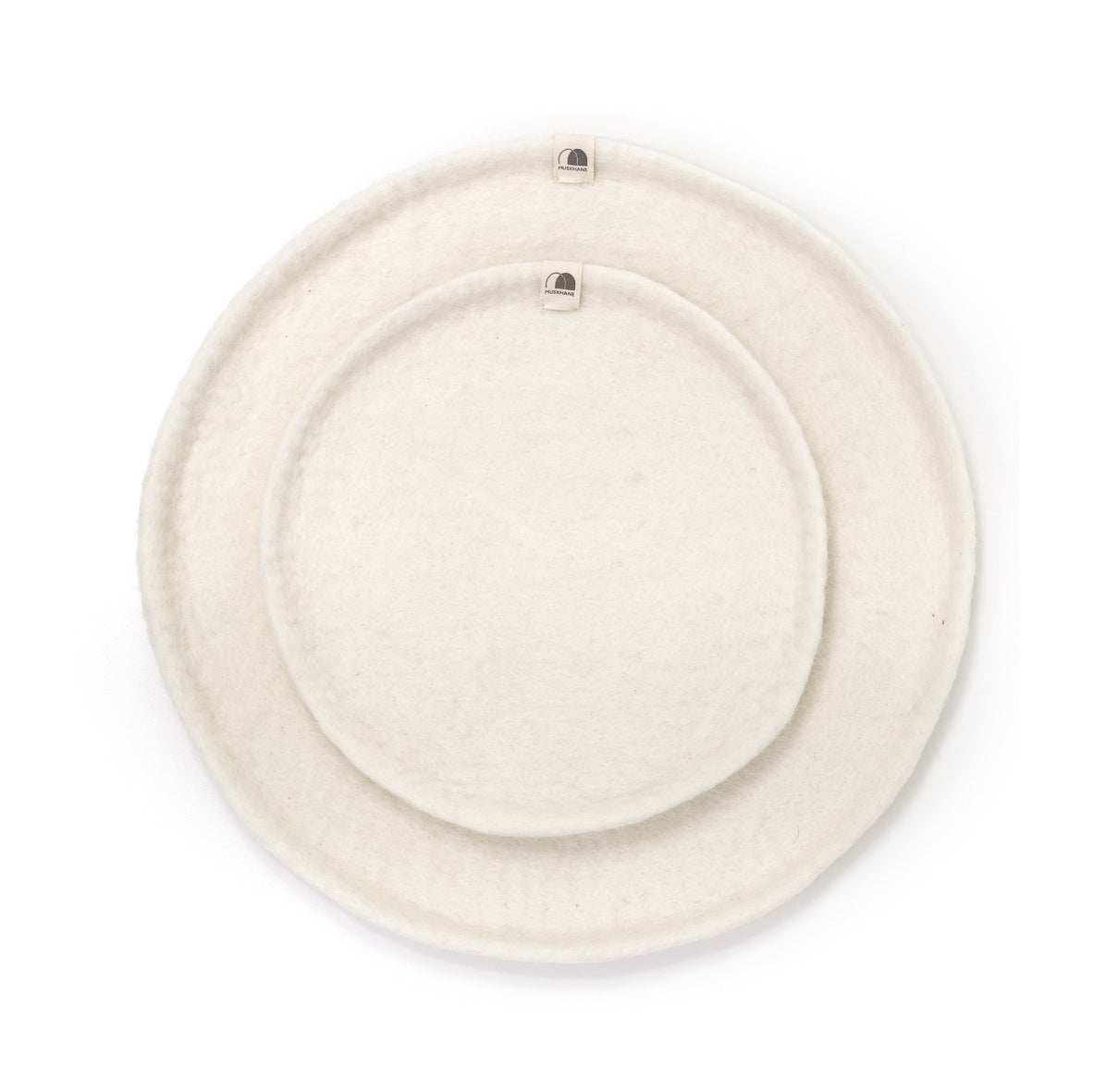 Plateau décoratif en feutre "Plato rond" S - Naturel