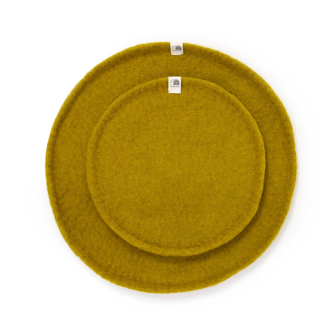 Plateau décoratif en feutre "Plato rond" S - Pistache
