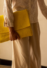 Pochette ordinateur feutre - Citron
