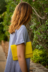 Pochette tablette feutre - Citron