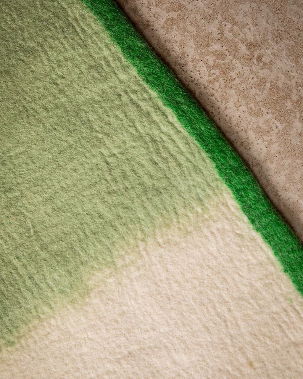 Tapis "Kasko" laine 120x160 - Menthe/Naturel