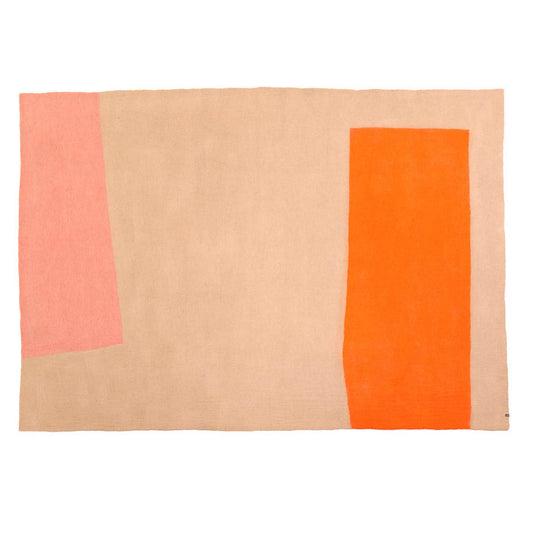 Tapis "Colorblock" laine 170x240 - Nude
