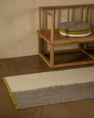 Tapis "Kasko Long" laine 75x210 - Pierre/naturel