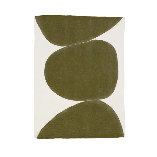 Tapis "Nadi" laine 120x160 - Olive/mousse