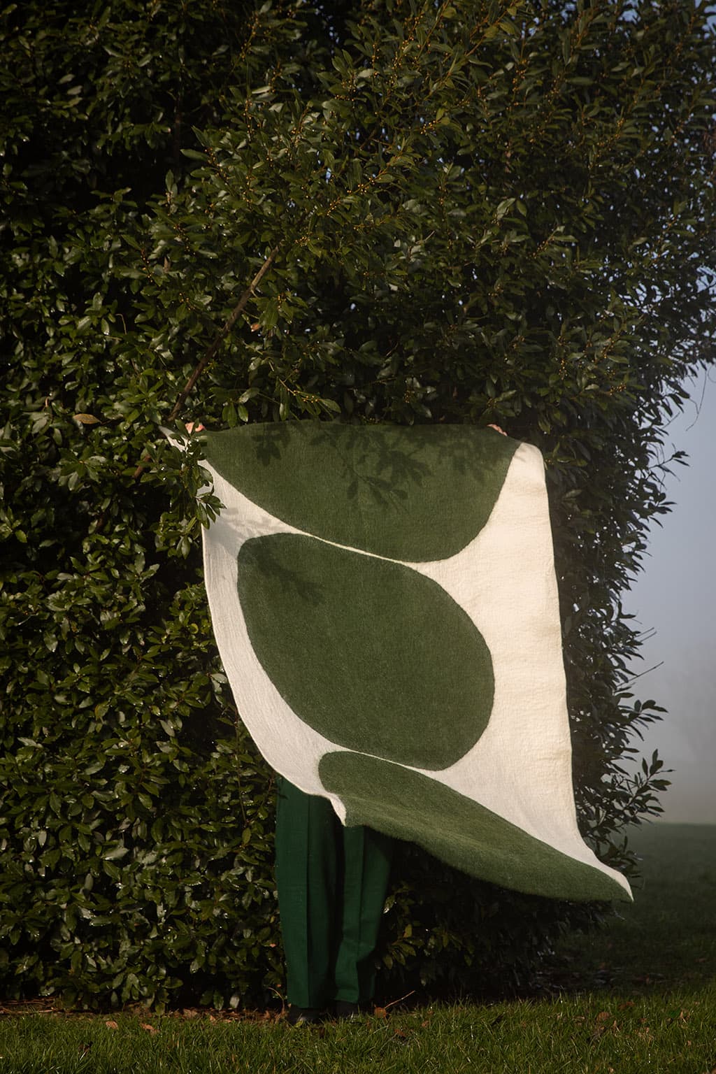 Tapis "Nadi" laine 120x160 - Olive/naturel