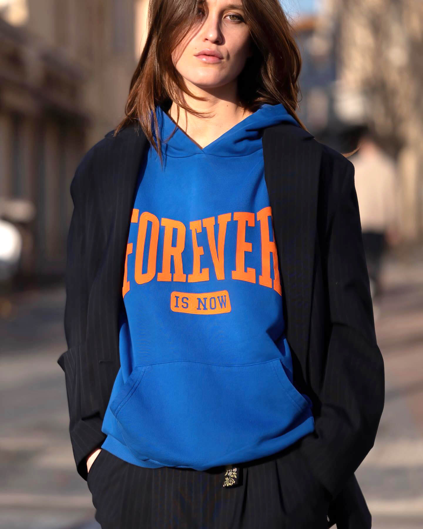 Hoodie "Forever" - Electric blue