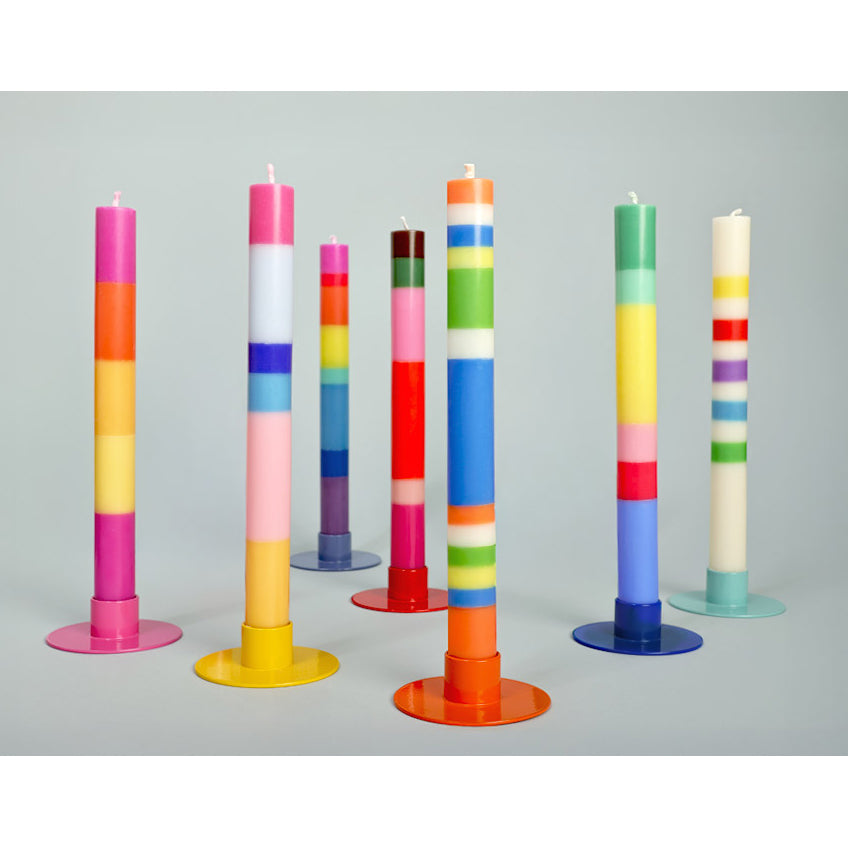 Bougeoir "Pop" métal laqué - Jaune souffre