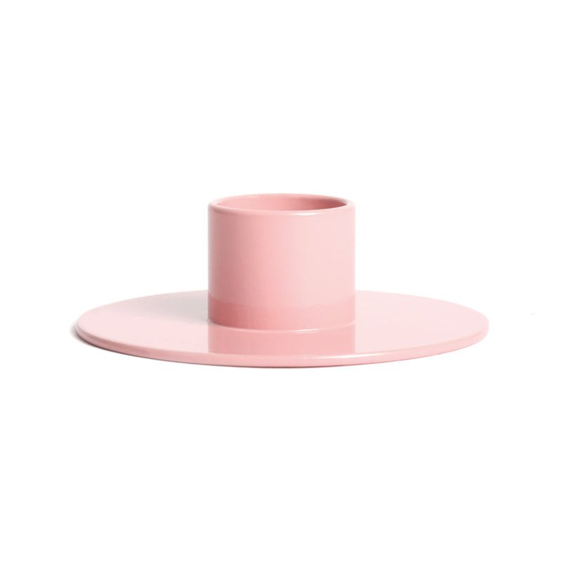 Bougeoir "Pop" métal laqué - Rose clair