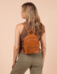 Mini sac à dos "Ivy" cuir - Naturel