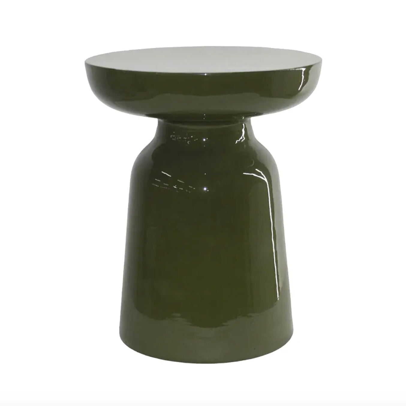 Table d'appoint métal laqué "Bibi" - Kaki