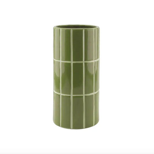 Vase "Tile" céramique - Kaki