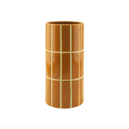Vase "Tile" céramique - Ocre