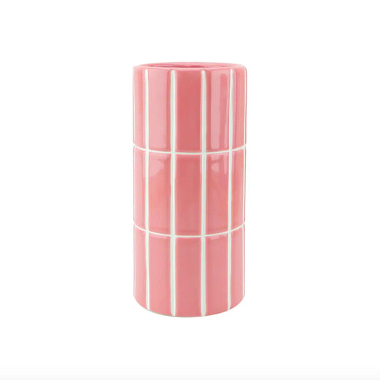 Vase "Tile" céramique - Rose