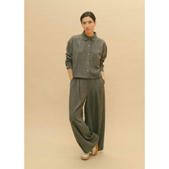 Pantalon large denim Tencel - Anthracite