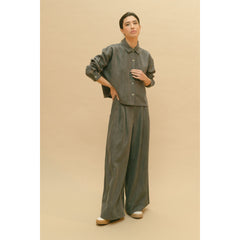 Pantalon large denim Tencel - Anthracite