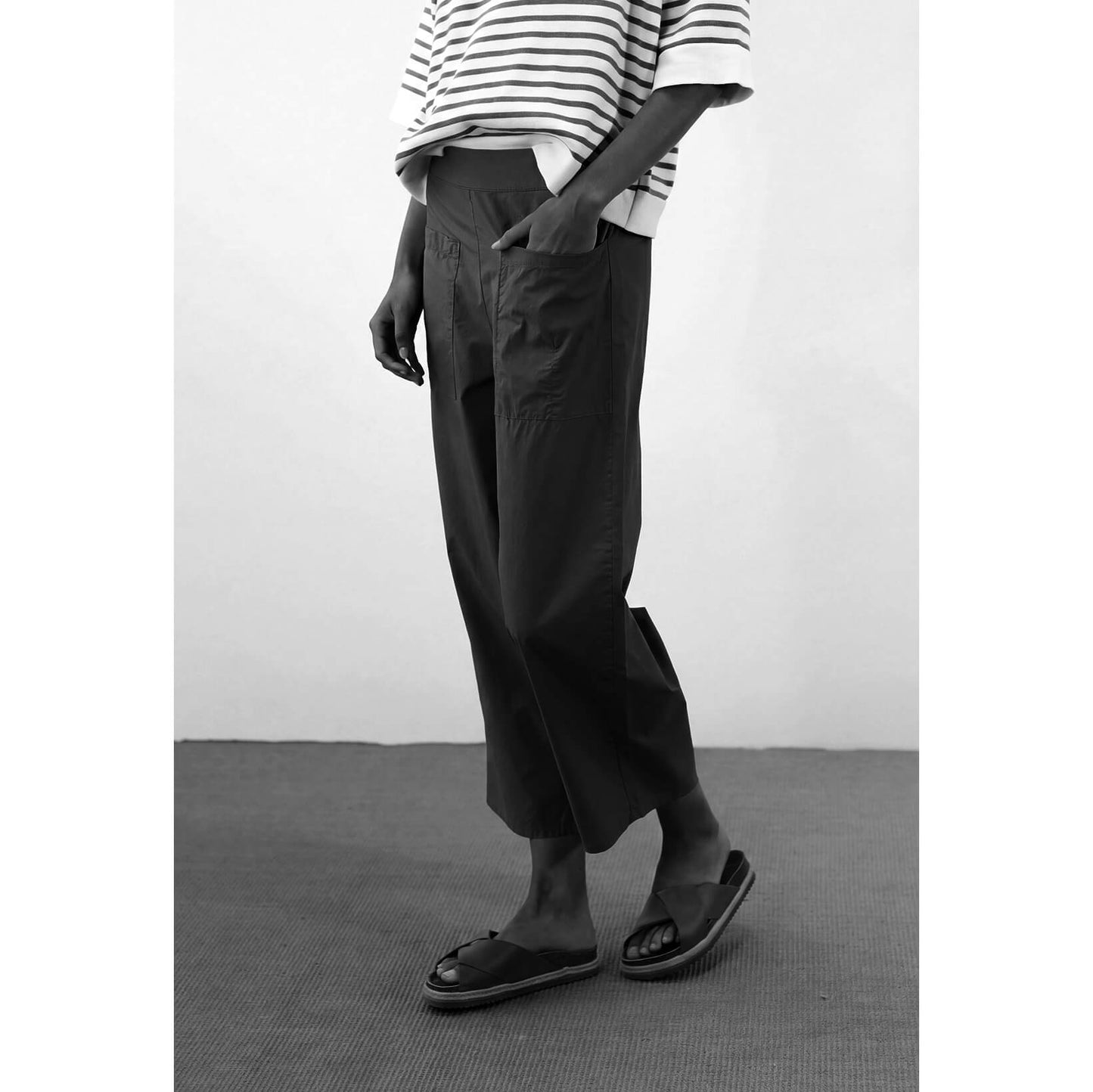 Pantalon straight large - Carbone