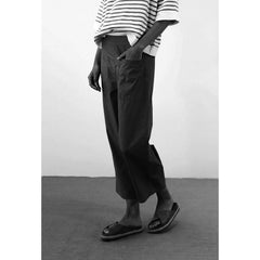 Pantalon straight large - Carbone