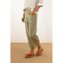 Pantalon straight large - Kaki clair