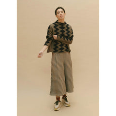 Pull Intarsia laine  - Vison/navy