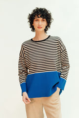 Pull rayé colorblock