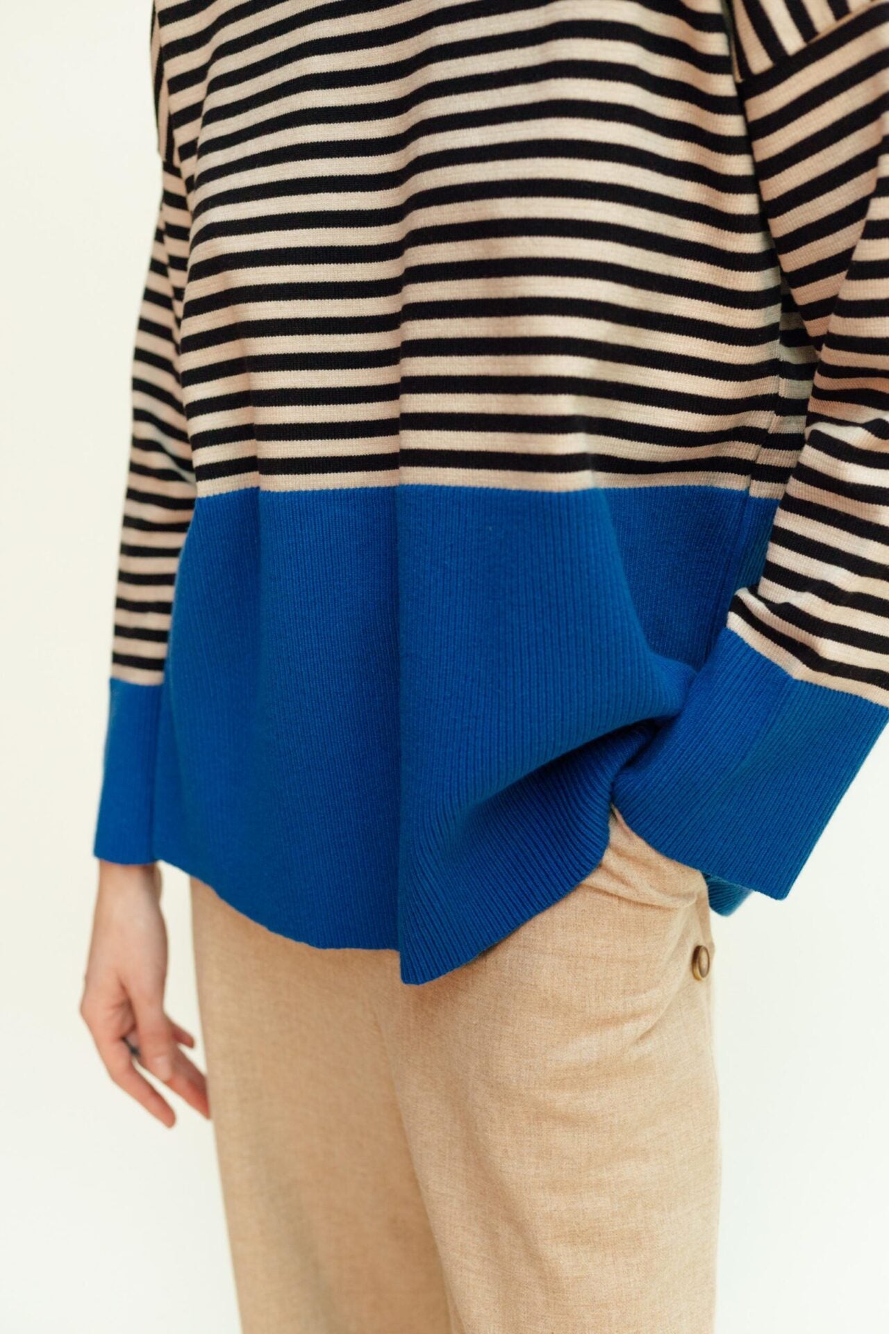 Pull rayé colorblock