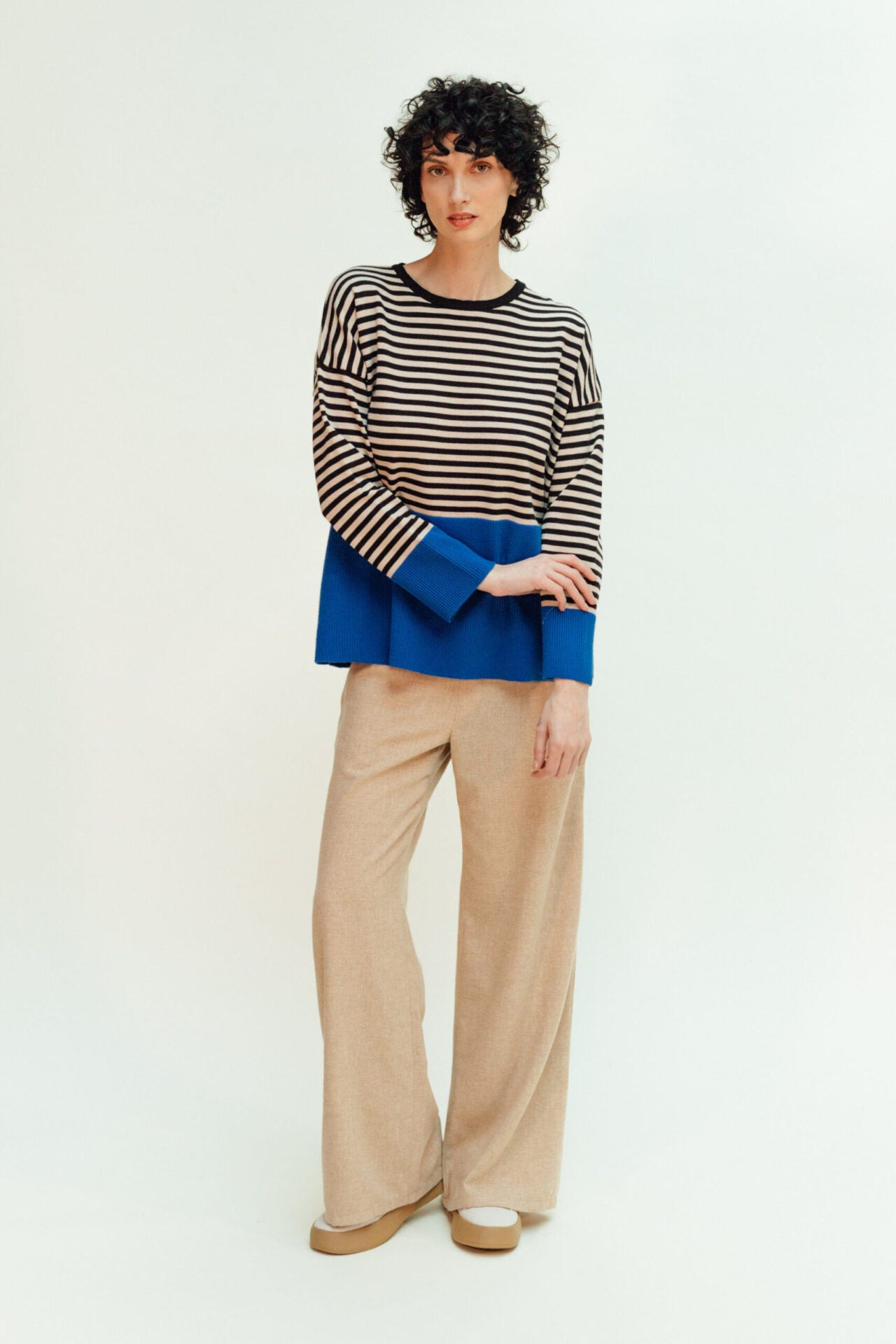 Pull rayé colorblock