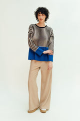 Pull rayé colorblock