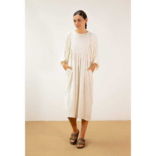 Robe midi  - Ecru