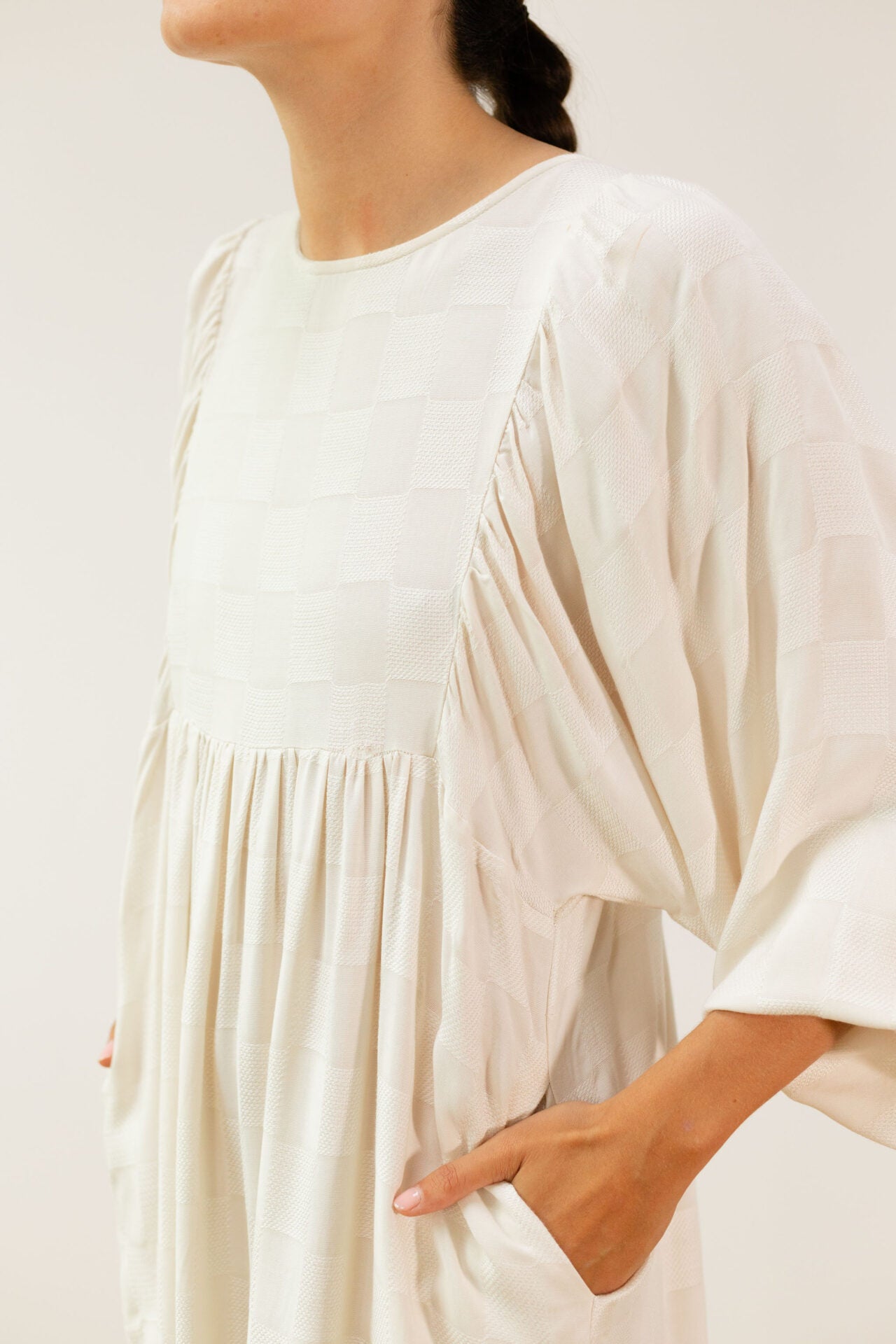 Robe midi  - Ecru