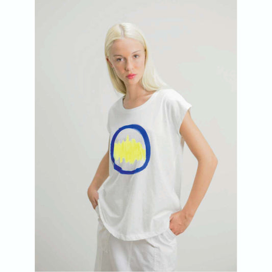 Tee-shirt "Fluo Circle" - Blanc