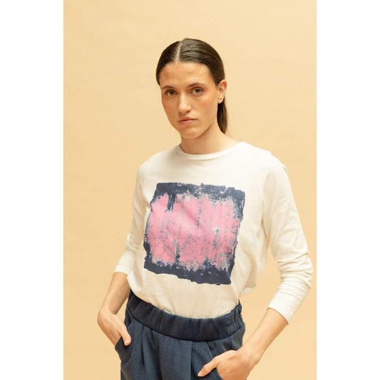 Tee-shirt à motif "Flag paint" - Navy/rose