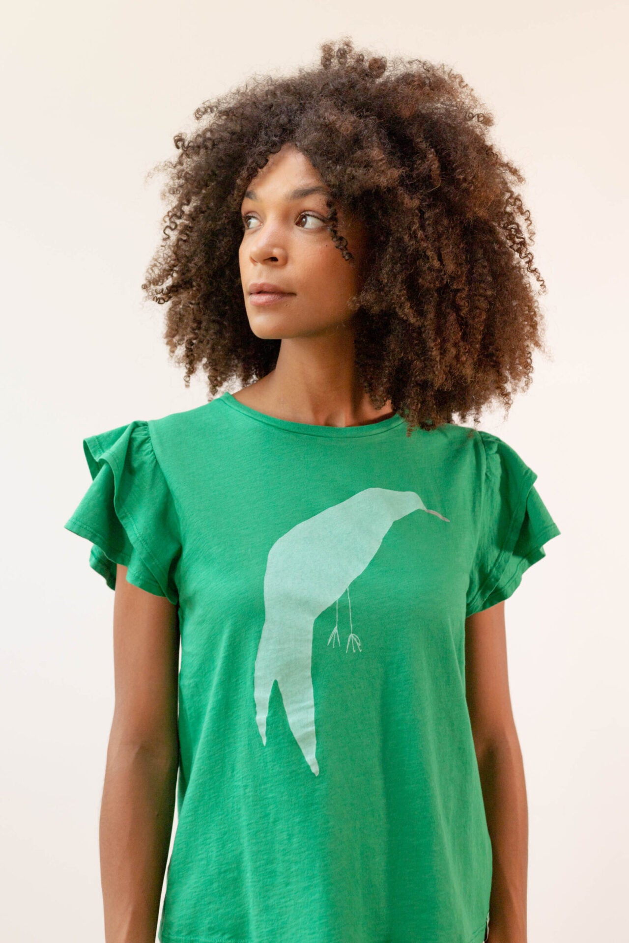 Tee-shirt à volants "Parrot" -Vert