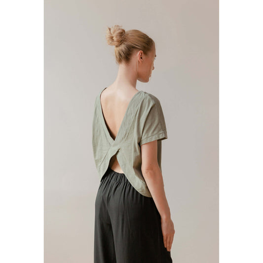Tee-shirt dos-nu - Kaki